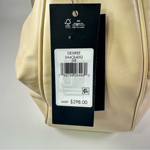 NEW Karl Lagerfeld Cream Desiree Leather Shoulder Crossbody Drawstring Bag - Picture 7 of 16
